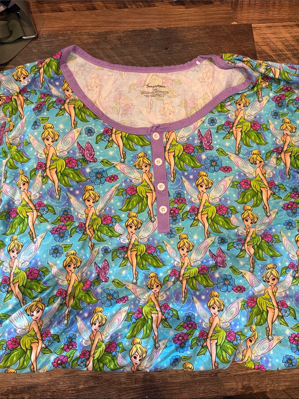 Tinker Bell Printed Sleep Top - Blue & Green